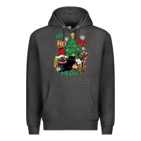 Charcoal Heather ho ho ho meow Premium Hoodie - CowGirlArtShop