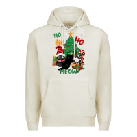 Oatmeal Heather ho ho ho meow Premium Hoodie - CowGirlArtShop