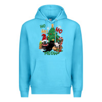 Ocean Blue ho ho ho meow Premium Hoodie - CowGirlArtShop