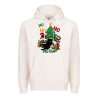 Pale Pink ho ho ho meow Premium Hoodie - CowGirlArtShop