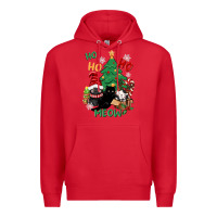Red ho ho ho meow Premium Hoodie - CowGirlArtShop