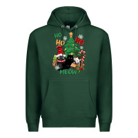 Sports Green ho ho ho meow Premium Hoodie - CowGirlArtShop