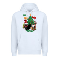 White ho ho ho meow Premium Hoodie - CowGirlArtShop