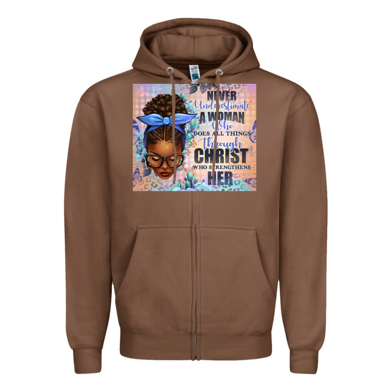 Never Underestimate A Woman Who Does Zipper Hoodie by texasbilliewilder | Teevron