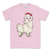 Bubblegum Pink christmas llama Classic Tee - MaliasSmallBusiness