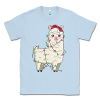 Dusty Blue christmas llama Classic Tee - MaliasSmallBusiness