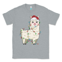 Heather Grey christmas llama Classic Tee - MaliasSmallBusiness