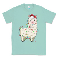 Seafoam christmas llama Classic Tee - MaliasSmallBusiness