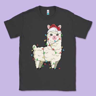 Christmas Llama Classic Tee Designed By Maliassmallbusiness
