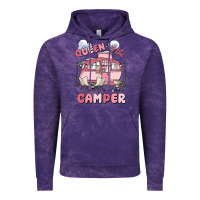 Cloud Purple queen of the camper Vintage Hoodie - MaliasSmallBusiness