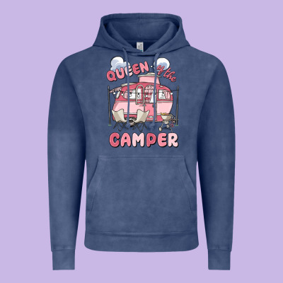 Queen Of The Camper Vintage Hoodie Designed By Maliassmallbusiness