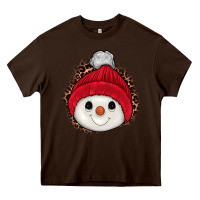 Chocolate Brown snowman Heavy Core Tee - JahusDesignShop