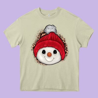 Snowman Heavy Core Tee Designed By Jahusdesignshop