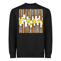 Black softball bat seamless pattern Heavyweight Sweatshirt - BundleAndBundleShop