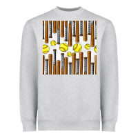Heather Grey softball bat seamless pattern Heavyweight Sweatshirt - BundleAndBundleShop