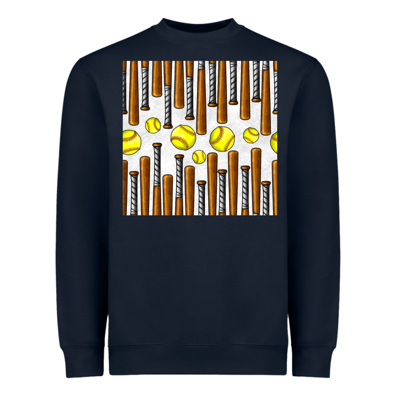 Softball Bat Seamless Pattern Heavyweight Sweatshirt by BundleAndBundleShop | Teevron