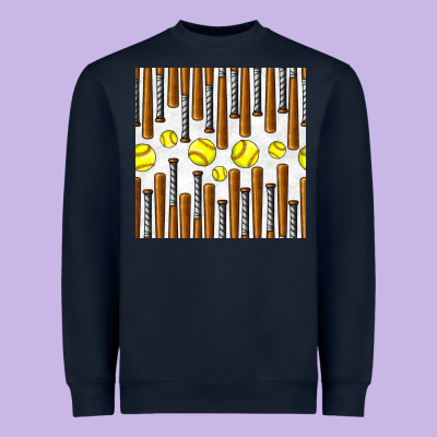 Softball Bat Seamless Pattern Heavyweight Sweatshirt Designed By Bundleandbundleshop
