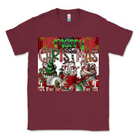 Burgundy merry Christmas Classic Tee - CowhideDigitalArt