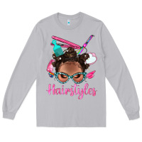 Moon Dust Afro Bantu Knots Hairstyles Messy Bun With Clasp Bbs Long Sleeve Tee - BundleAndBundleShop