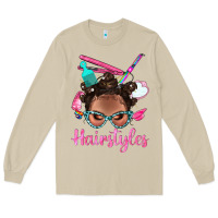 Mushroom Afro Bantu Knots Hairstyles Messy Bun With Clasp Bbs Long Sleeve Tee - BundleAndBundleShop