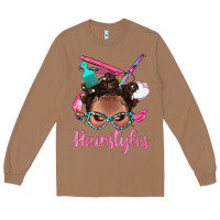 Toasted Coconut Afro Bantu Knots Hairstyles Messy Bun With Clasp Bbs Long Sleeve Tee - BundleAndBundleShop