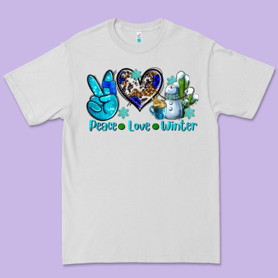 Peace Love Winter Ado Premium Tee Designed By Adodesignshop