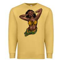Antique Gold Black woman Premium Sweatshirt - HowdyJamesFarm