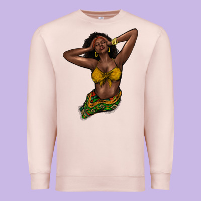 Black Woman Premium Sweatshirt Designed By Howdyjamesfarm