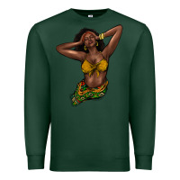 Sports Green Black woman Premium Sweatshirt - HowdyJamesFarm