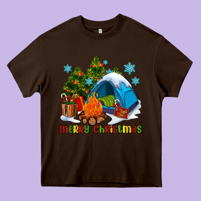 Merry Christmas Camp Heavy Core Tee Designed By Adodesignshop