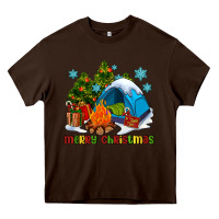 Chocolate Brown merry Christmas camp Heavy Core Tee - AdoDesignShop