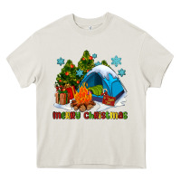 Cream merry Christmas camp Heavy Core Tee - AdoDesignShop