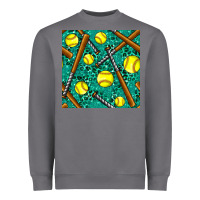 Storm softball bat with leopard and glitter seamless pattern Heavyweight Sweatshirt - BundleAndBundleShop
