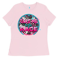 Bubblegum Pink take me to the race Ladies Tee - AdoDesignShop