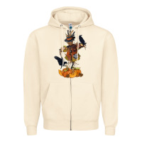 Sandshell Scarecrow with Pumpkin Zipper Hoodie - texasbilliewilder
