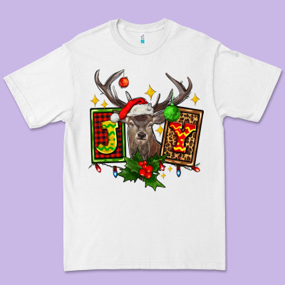 Joy With Reindeer Ado Premium Tee Designed By Adodesignshop