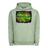 Pigment Oil Green halloween leopard lines background Urban Hoodie - BundleAndBundleShop