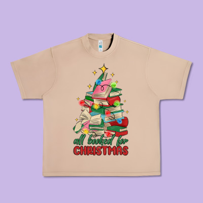 Christmas Book Tree Urban Heavy Tee Designed By Maliassmallbusiness