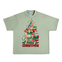 Oil Green christmas book tree Urban Heavy Tee - MaliasSmallBusiness