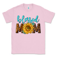 Bubblegum Pink blessed mom with sunflower Classic Tee - NancyCooperArtShop