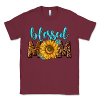 Burgundy blessed mom with sunflower Classic Tee - NancyCooperArtShop