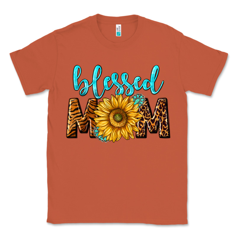 Blessed Mom With Sunflower Classic Tee by NancyCooperArtShop | Teevron