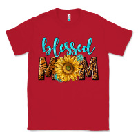 Red blessed mom with sunflower Classic Tee - NancyCooperArtShop