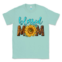 Seafoam blessed mom with sunflower Classic Tee - NancyCooperArtShop
