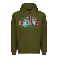 Army Green faith breast cancer Premium Hoodie - CowGirlArtShop