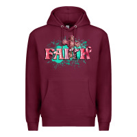 Burgundy faith breast cancer Premium Hoodie - CowGirlArtShop