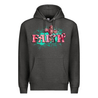 Charcoal Heather faith breast cancer Premium Hoodie - CowGirlArtShop