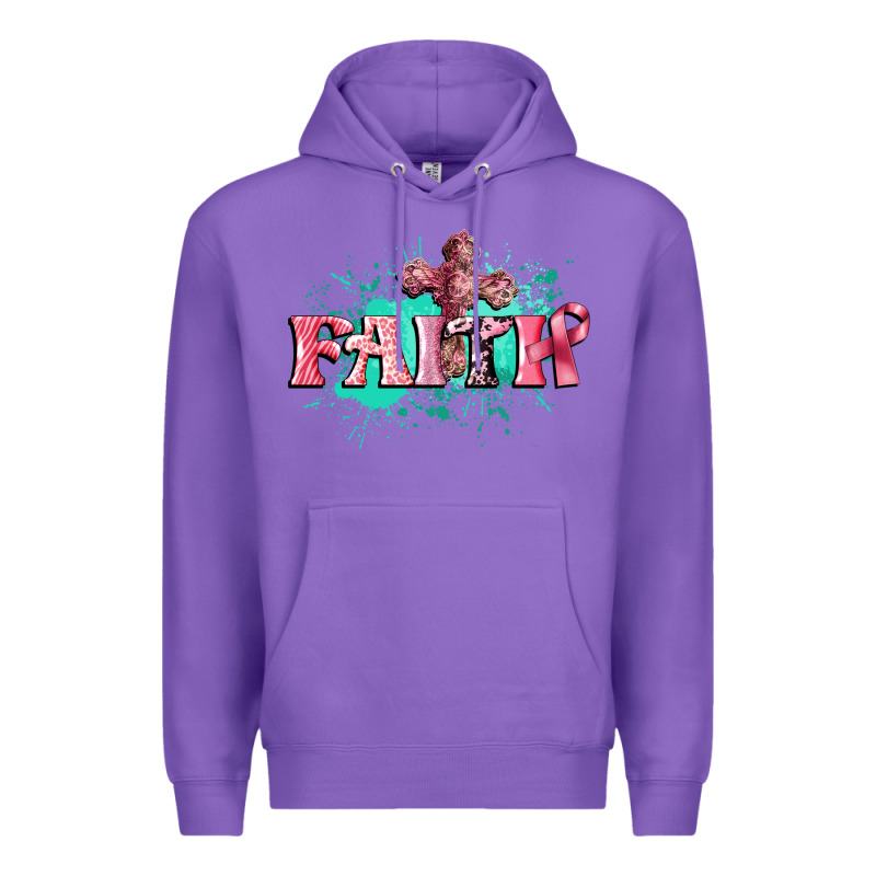 Faith Breast Cancer Premium Hoodie by CowGirlArtShop | Teevron