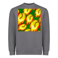 Storm softball fire ball seamless pattern Heavyweight Sweatshirt - BundleAndBundleShop