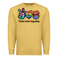 Antique Gold Peace love equality LGBT+ Premium Sweatshirt - CowGirlArtShop